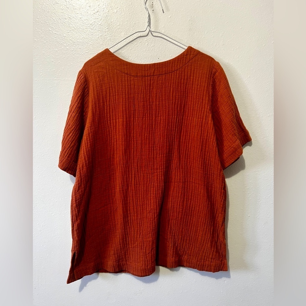 Soft Surroundings Rust Zipper Pocket Tunic Blouse - Large - Picture 6 of 9